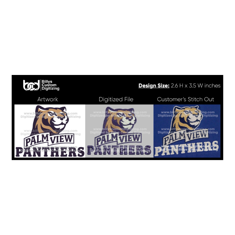 Artwork in digitized and stitch form