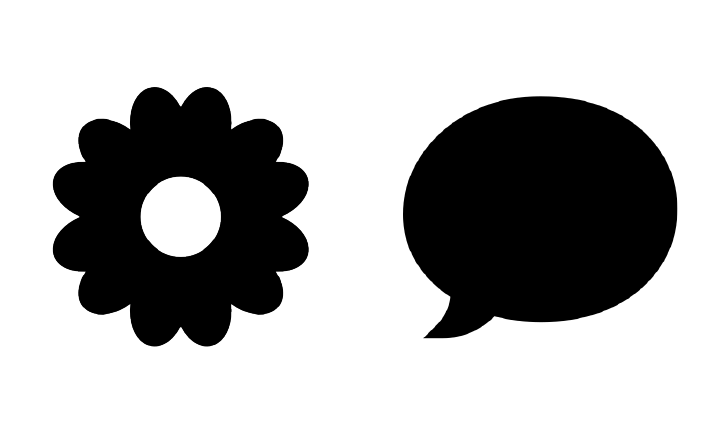 A flower and speech bubble
